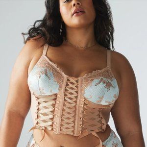 Savage X Fenty Lace'd Up of strappy cami in rare Minty Green Make Me Blush - 2X